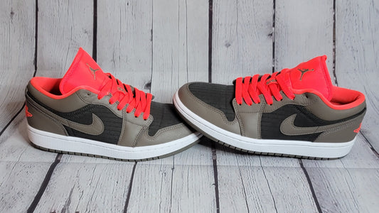 Wmns Air Jordan 1 Low SE 'Black Olive Bright Crimson' DQ6076 002